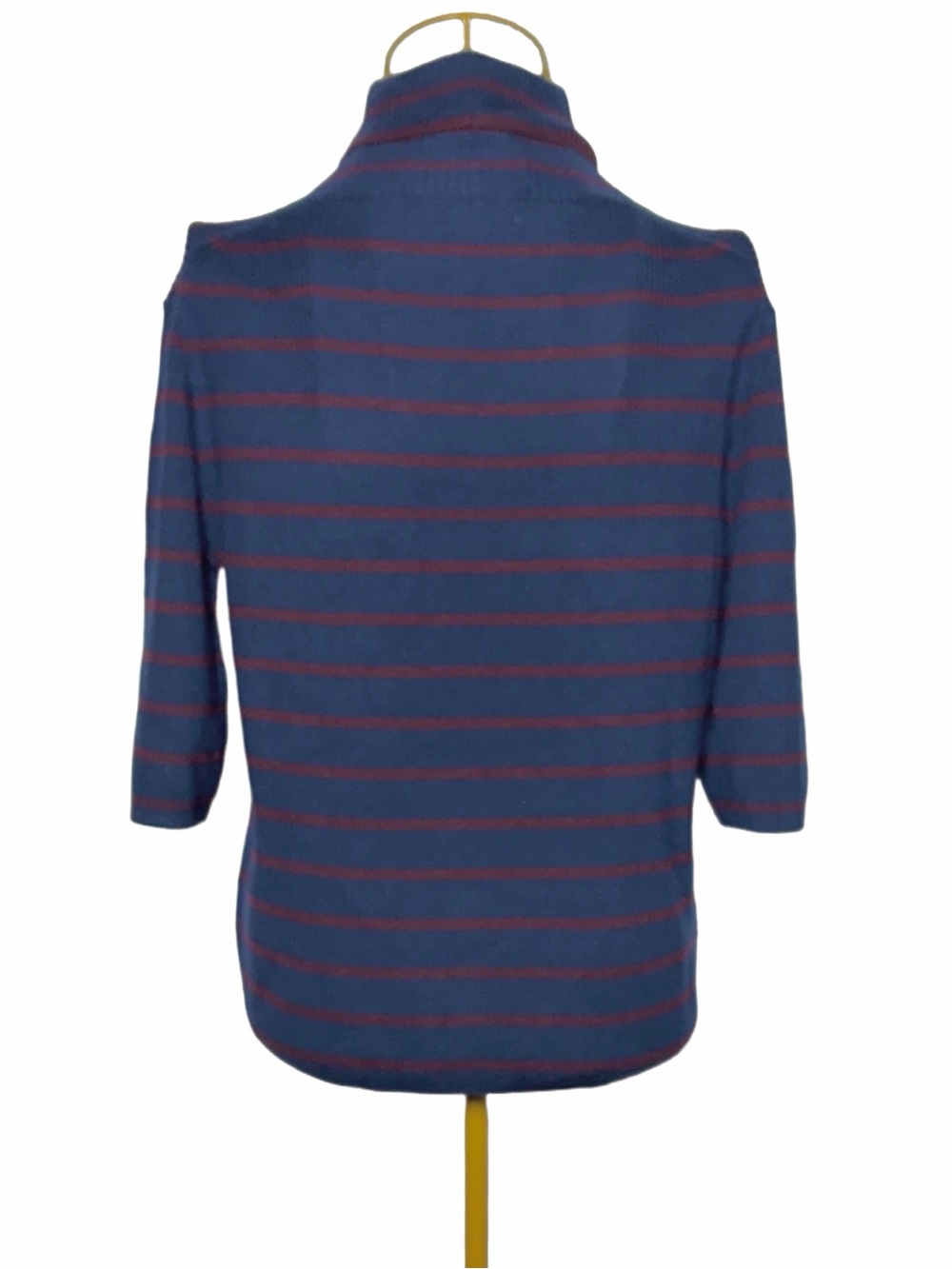 NWT Madewell Merino Wool Ribbed Turtleneck Tee in Deep Navy Stripe, NY532, XL - Picture 8 of 14